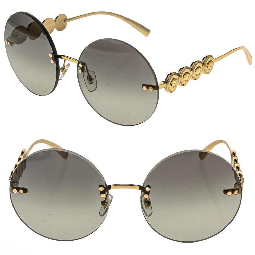Versace Gold and Black Sunglasses with Gradient Lenses